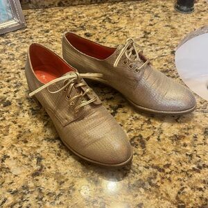 Via Spiga Gold Loafers